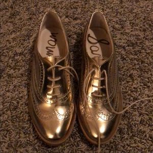 Sam Edelman gold Jerome oxfords